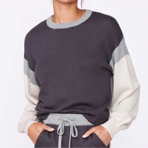 NWT Monrow Color Block Relaxed Sweater, XS
